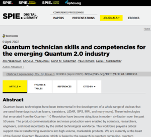 Screenshot for Quantum Technician Skills and Competencies for the Emerging Quantum 2.0 Industry