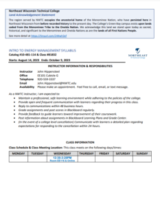 Screenshot for Intro to Energy Management: Course Outcome Summary and Syllabus