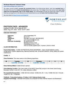 Screenshot for Photovoltaics-Advanced: Course Outcome Summary and Syllabus