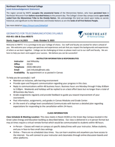 Screenshot for Geomatics for Telecommunications: Course Outcome Summary and Syllabus