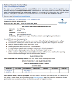 Screenshot for Telecommunications Design - Field Principles: Course Outcome Summary and Syllabus