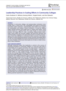 Screenshot for Leadership Practices in Scaling Efforts in Community Colleges