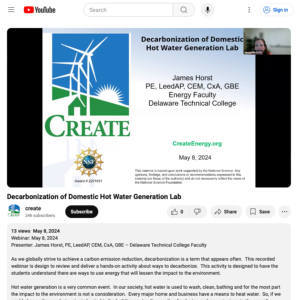 Screenshot for Decarbonization of Domestic Hot Water Generation Lab