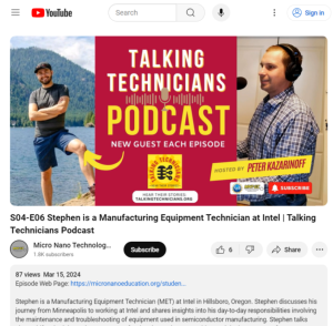 Screenshot for Talking Technicians: Stephen is a Manufacturing Equipment Technician at Intel (Episode 6)