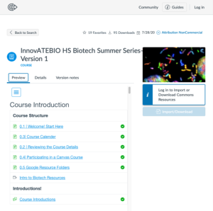 Screenshot for InnovATEBIO HS Biotech Summer Series: Version 1 Course